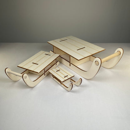Winter Sledge Bundle (Plain) - Handmade Christmas Ornament by Curious Rabbit ® - Curious Rabbit