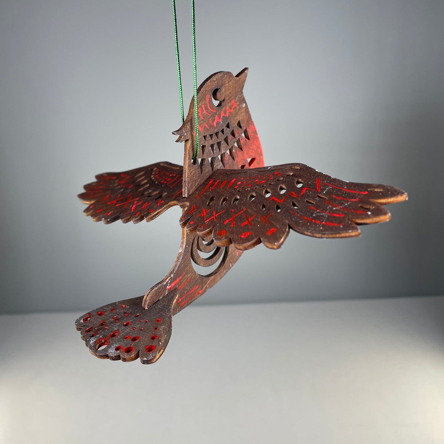 Decorative Christmas Bird Bauble - Handmade Christmas Ornament by Curious Rabbit ®