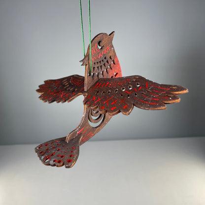 Decorative Christmas Bird Bauble - Handmade Christmas Ornament by Curious Rabbit ®