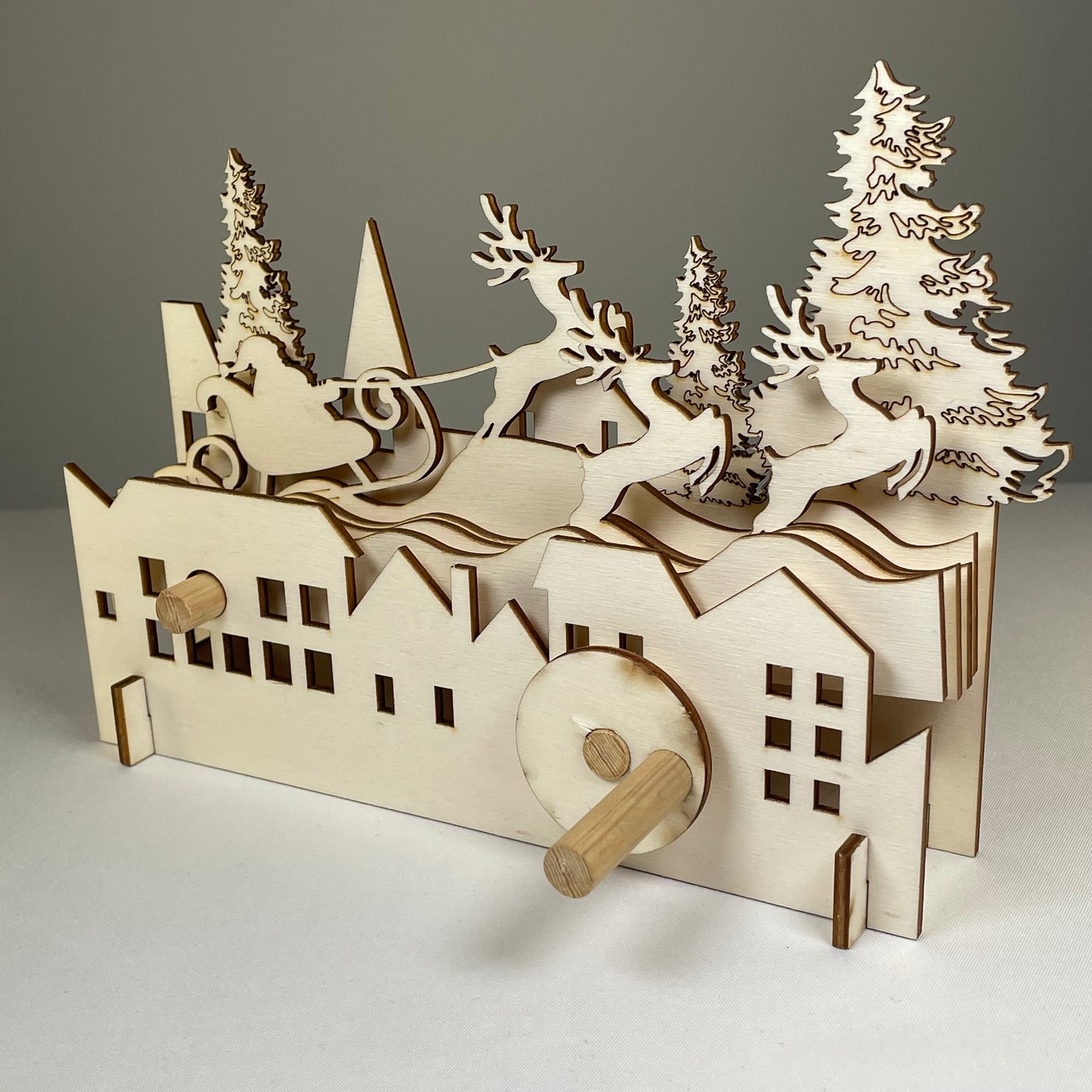 Mechanical Santa Sleigh Model - Flat Pack Model Kit by Curious Rabbit ® - Curious Rabbit