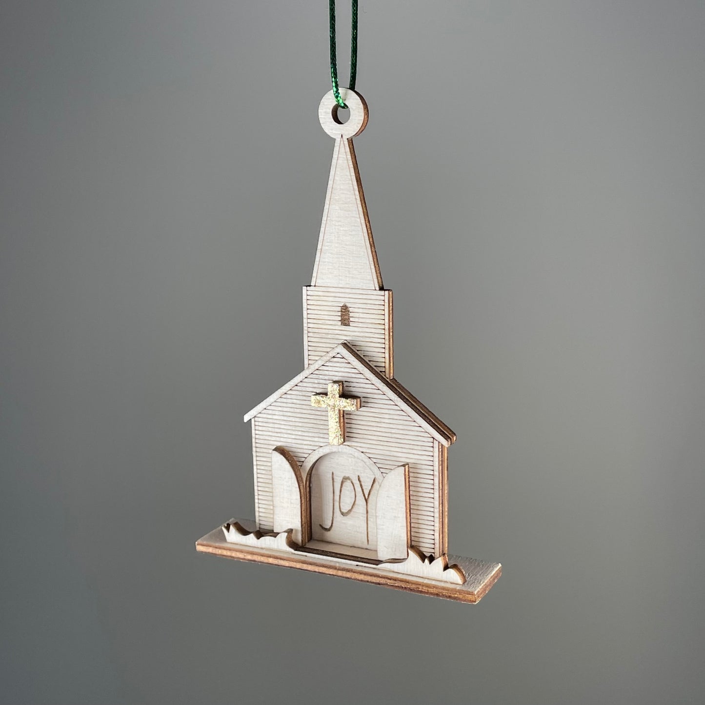 Church Joy Bauble (Plain) - Handmade Christmas Ornament by Curious Rabbit ® - Curious Rabbit