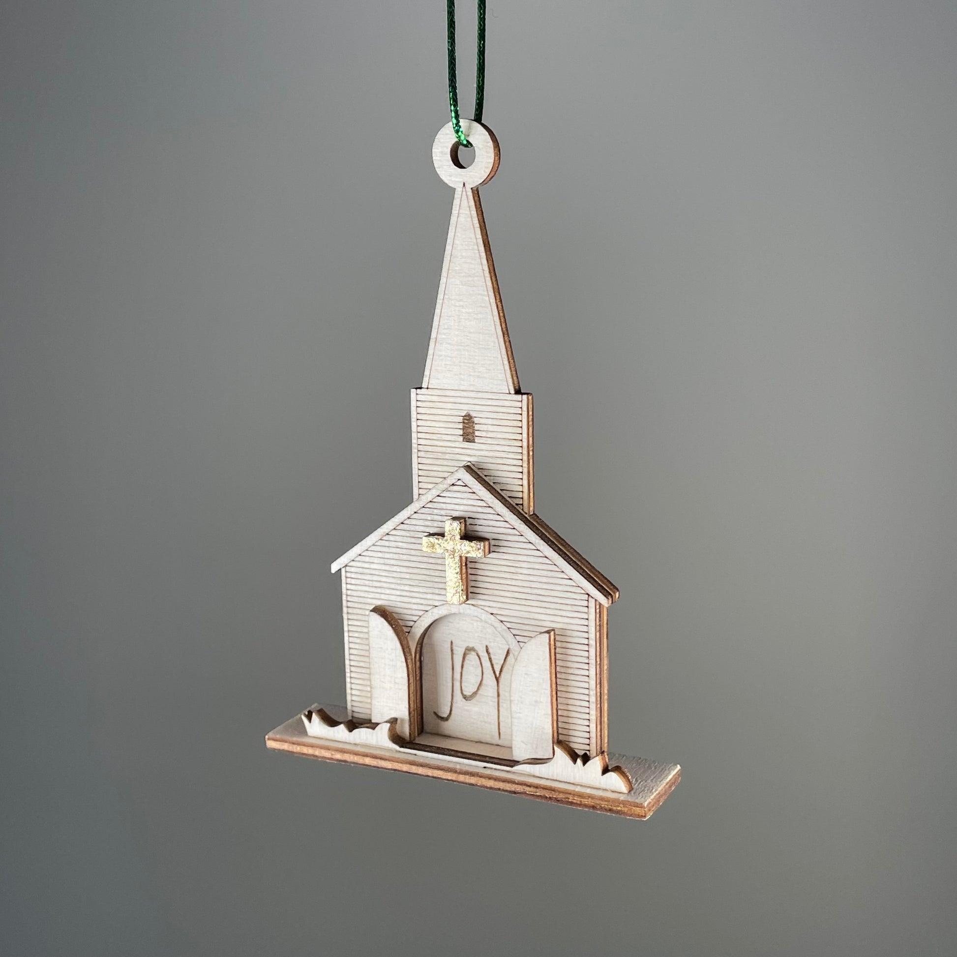 Church Joy Bauble (Plain) - Handmade Christmas Ornament by Curious Rabbit ® - Curious Rabbit
