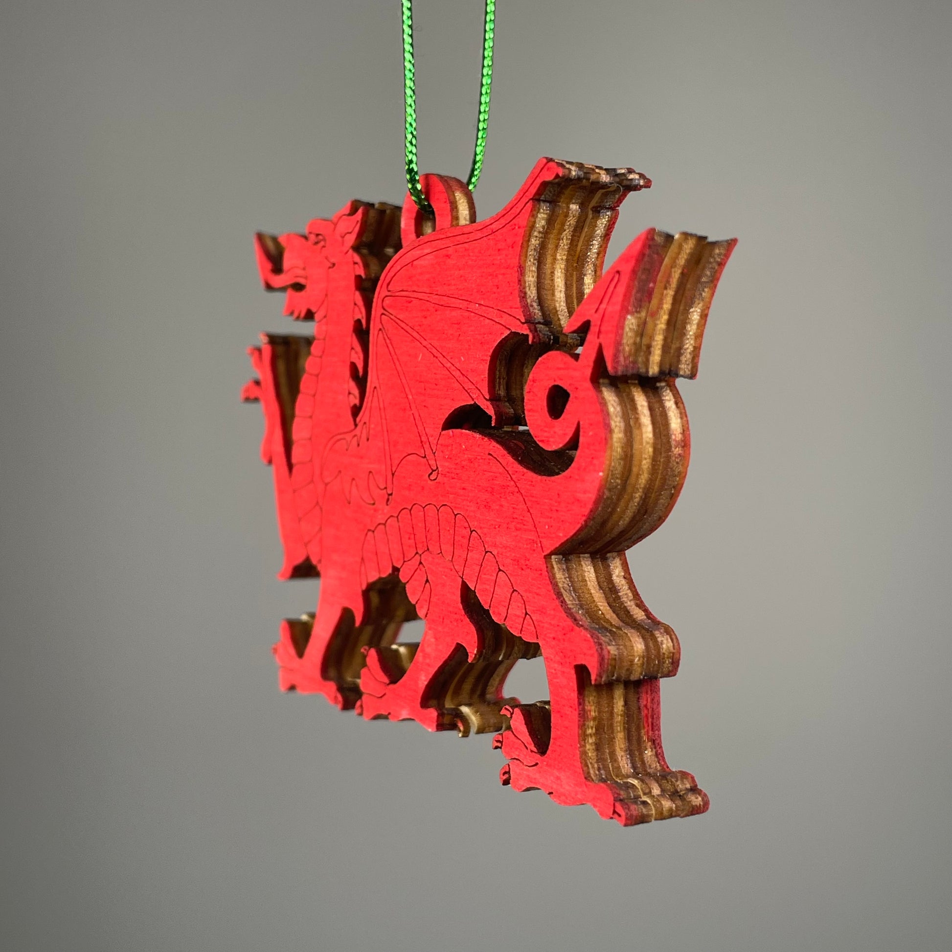 Welsh Dragon Bauble - Handmade Ornament by Curious Rabbit ® - Curious Rabbit