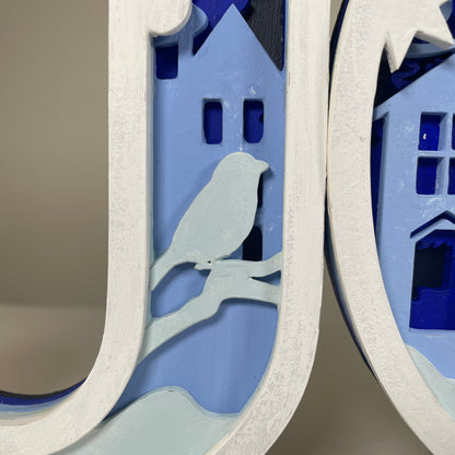 Joy Sign - Handmade Christmas Ornament by Curious Rabbit ® - Curious Rabbit