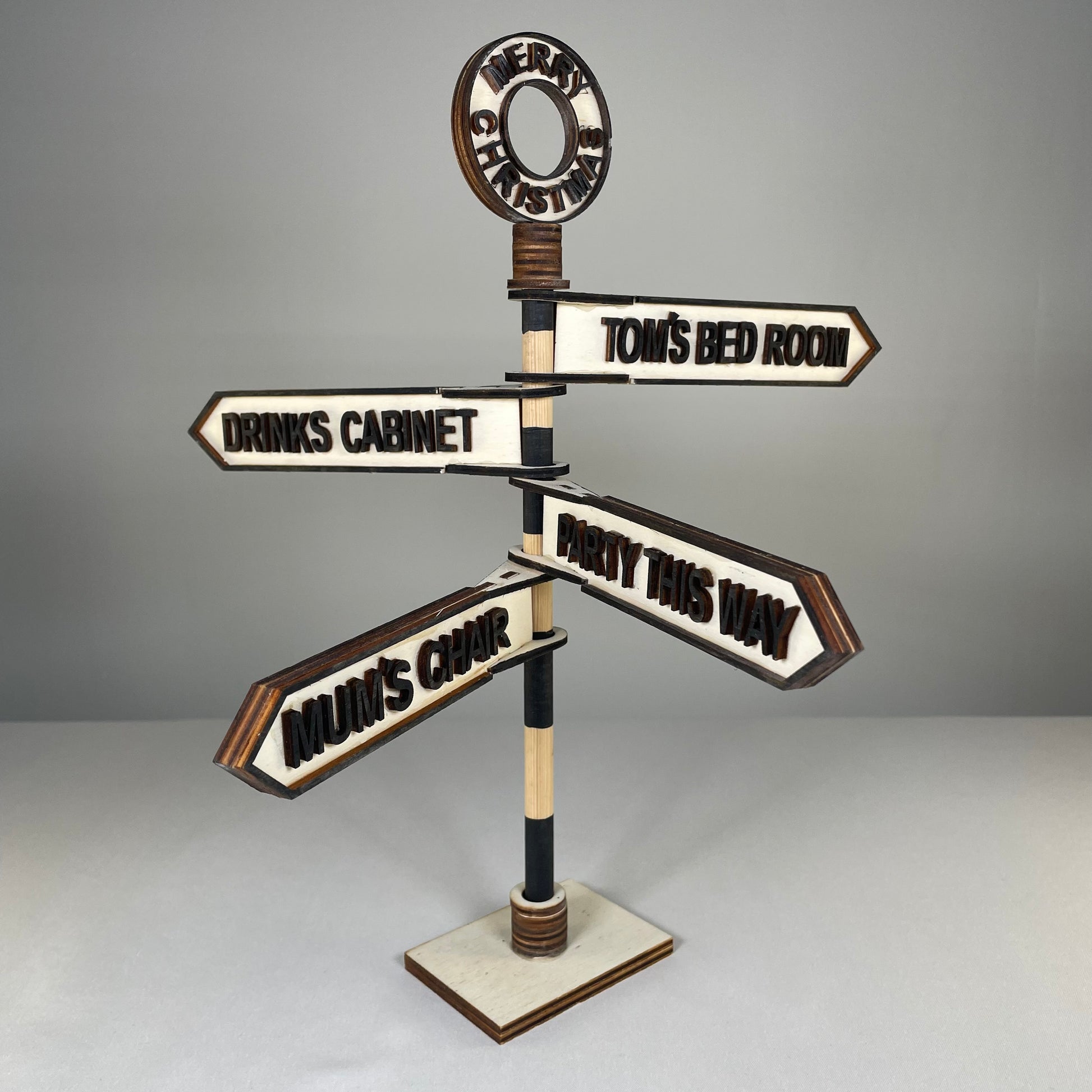 Traditional Direction Sign - Handmade Ornament by Curious Rabbit ® - Curious Rabbit