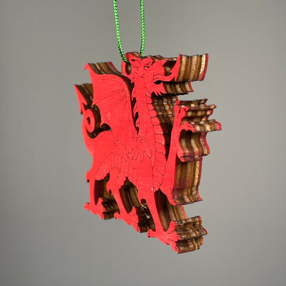 Welsh Dragon Bauble - Handmade Ornament by Curious Rabbit ® - Curious Rabbit