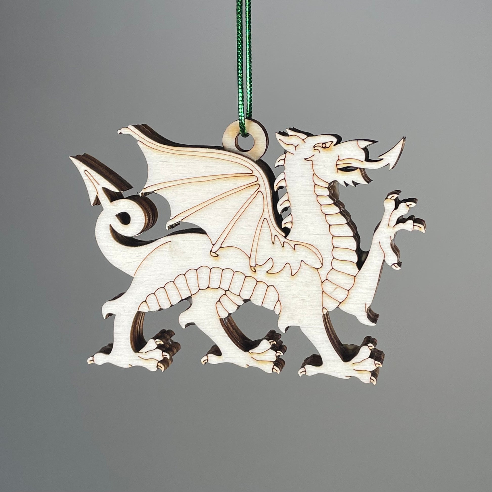 Welsh Dragon Bauble (Plain) - Handmade Ornament by Curious Rabbit ® - Curious Rabbit