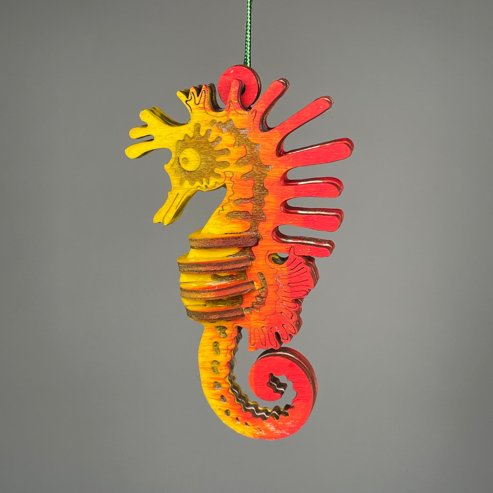 Seahorse Bauble (Red) - Handmade Christmas Ornament by Curious Rabbit ® - Curious Rabbit