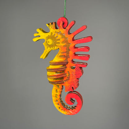 Seahorse Bauble (Red) - Handmade Christmas Ornament by Curious Rabbit ® - Curious Rabbit