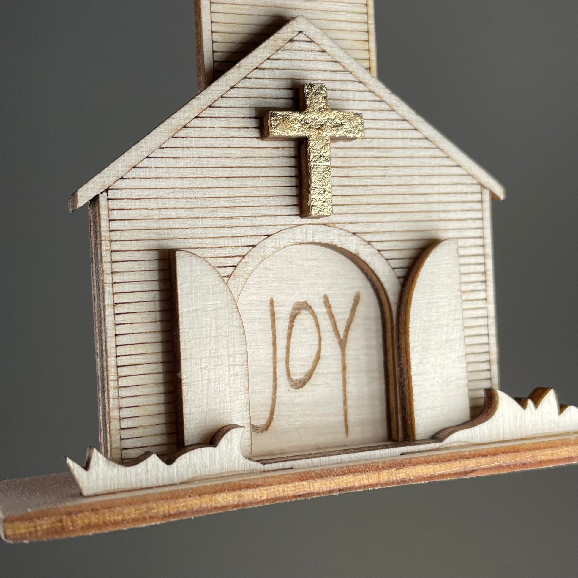 Church Joy Bauble (Plain) - Handmade Christmas Ornament by Curious Rabbit ® - Curious Rabbit