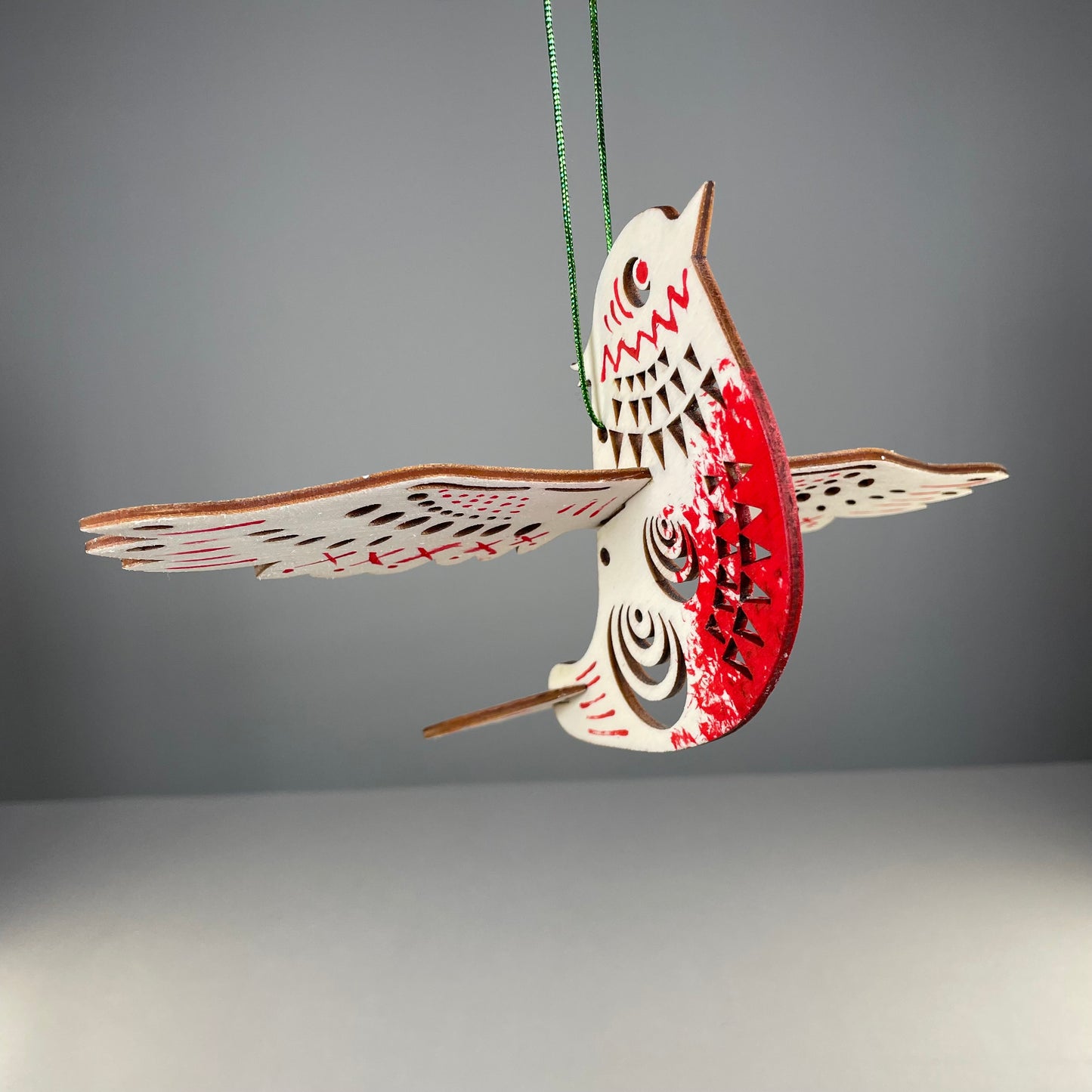 Decorative Christmas Bird Bauble - Handmade Christmas Ornament by Curious Rabbit ®