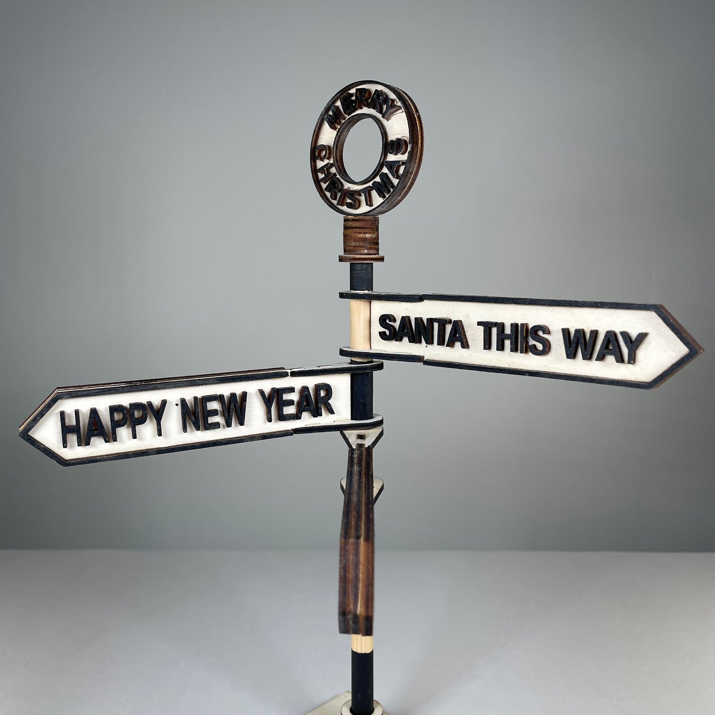 Christmas Direction Sign - Handmade Christmas Ornament by Curious Rabbit ® - Curious Rabbit
