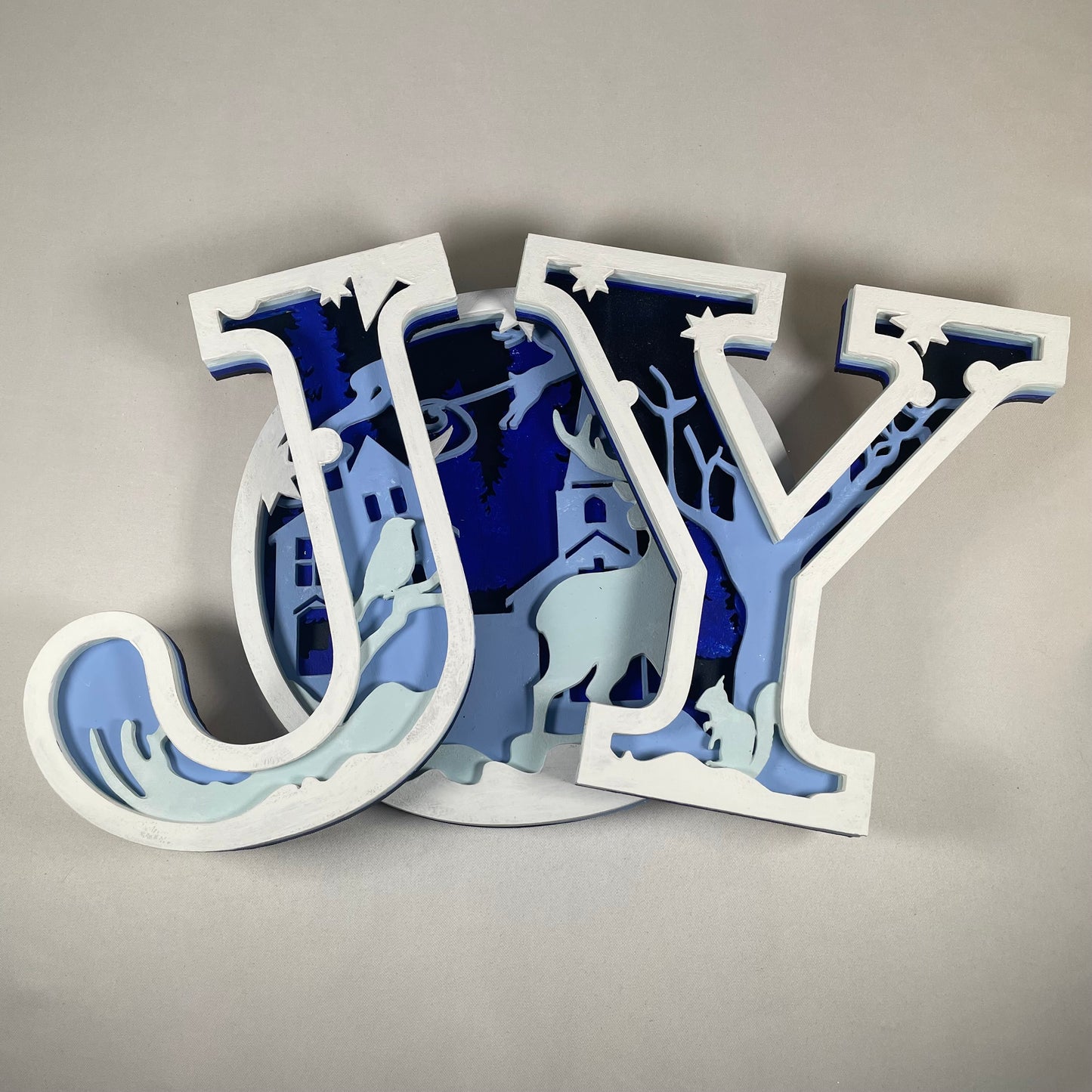 Joy Sign - Handmade Christmas Ornament by Curious Rabbit ® - Curious Rabbit