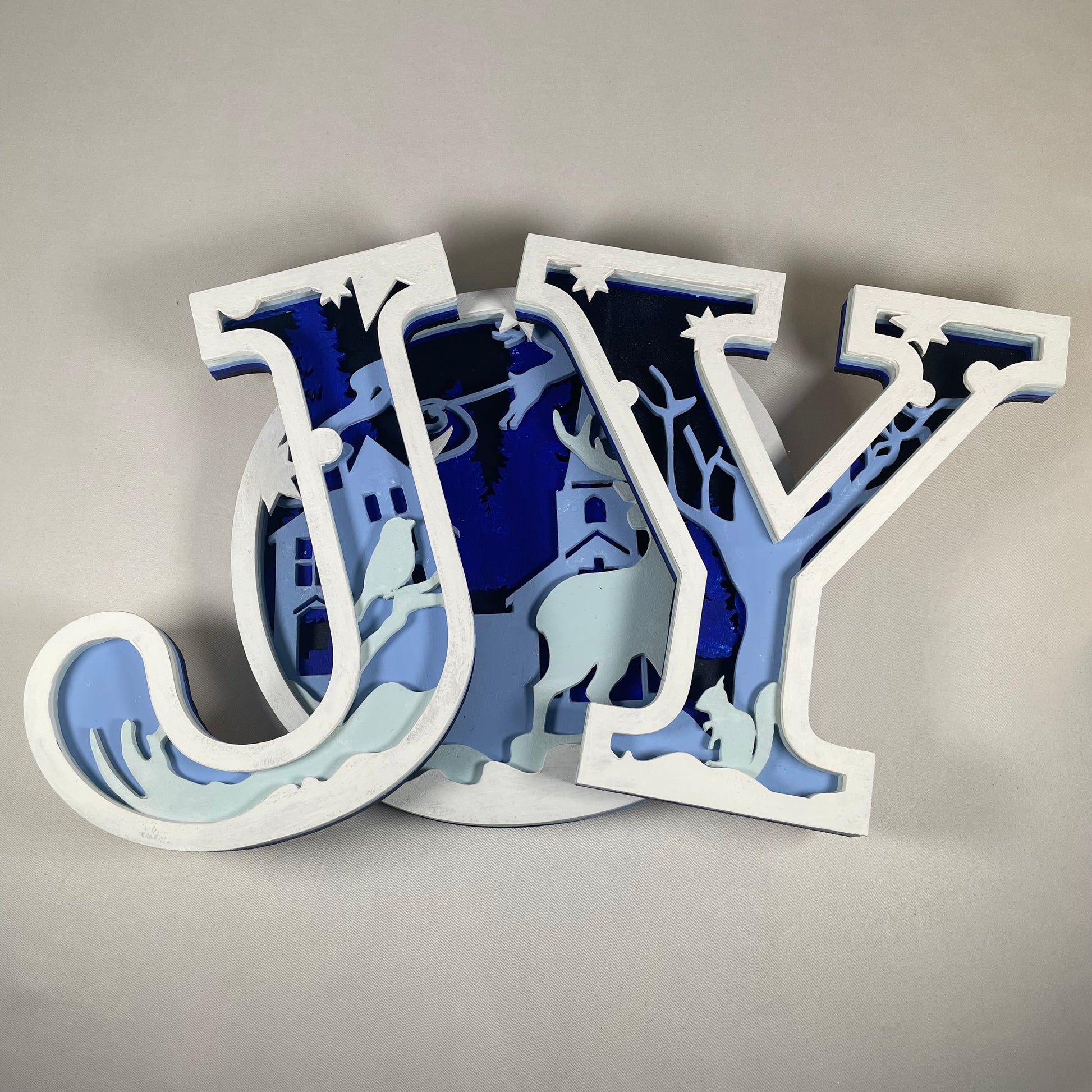 Joy Sign - Handmade Christmas Ornament by Curious Rabbit ® - Curious Rabbit