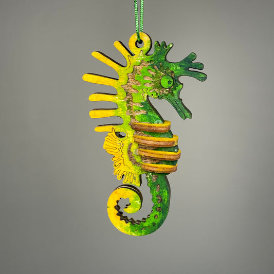 Seahorse Bauble (Green) - Handmade Christmas Ornament by Curious Rabbit ® - Curious Rabbit