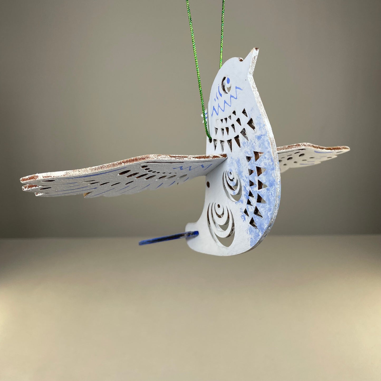 Decorative Christmas Bird Bauble - Handmade Christmas Ornament by Curious Rabbit ®