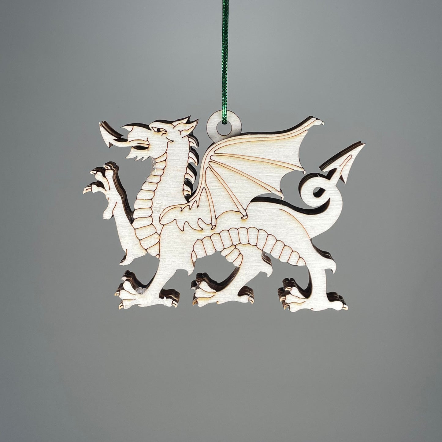 Welsh Dragon Bauble (Plain) - Handmade Ornament by Curious Rabbit ® - Curious Rabbit