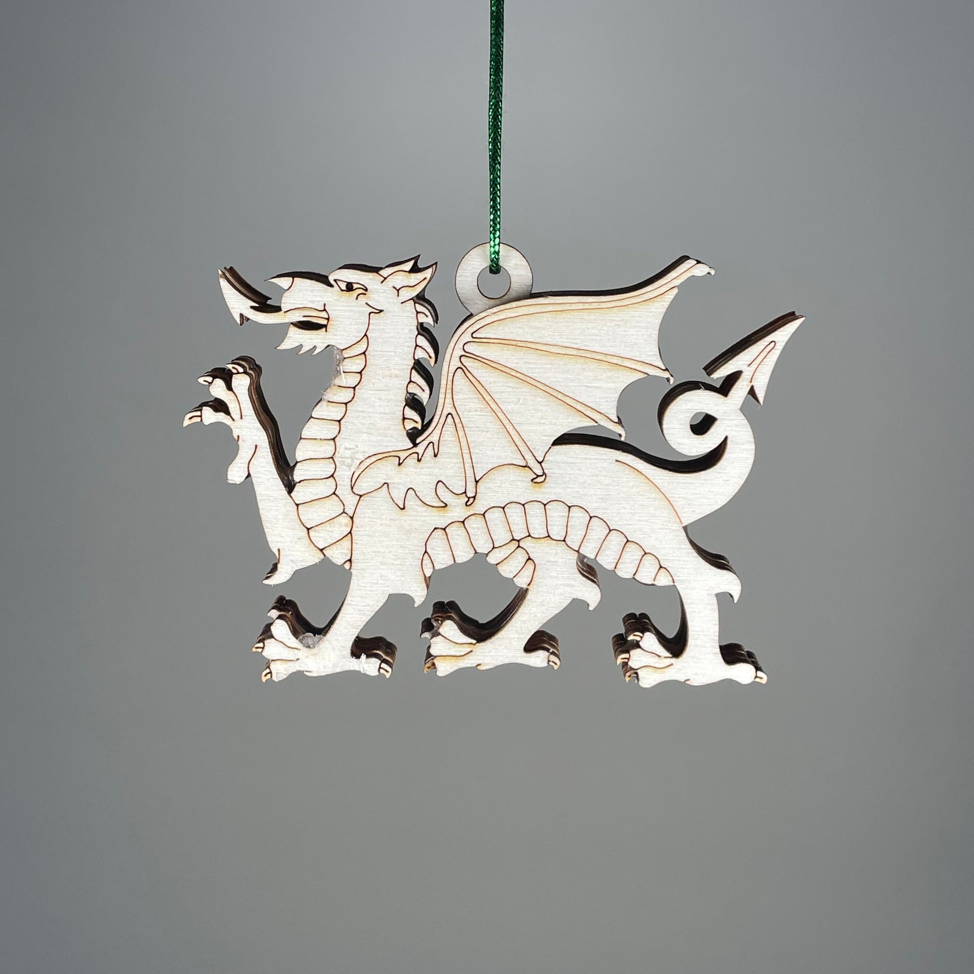 Welsh Dragon Bauble (Plain) - Handmade Ornament by Curious Rabbit ® - Curious Rabbit