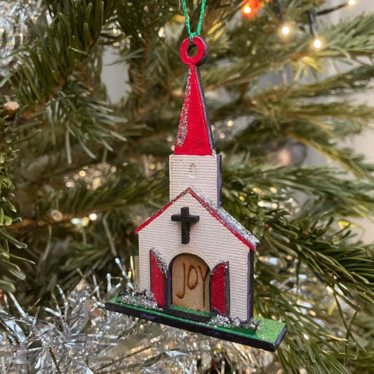 Church Joy Bauble - Handmade Christmas Ornament by Curious Rabbit ® - Curious Rabbit