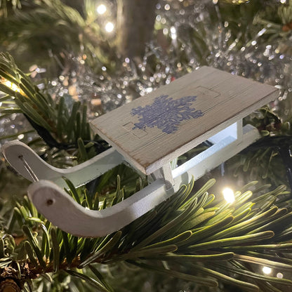 Rustic Winter Sledge Bauble - Handmade Christmas Ornament by Curious Rabbit ® - Curious Rabbit