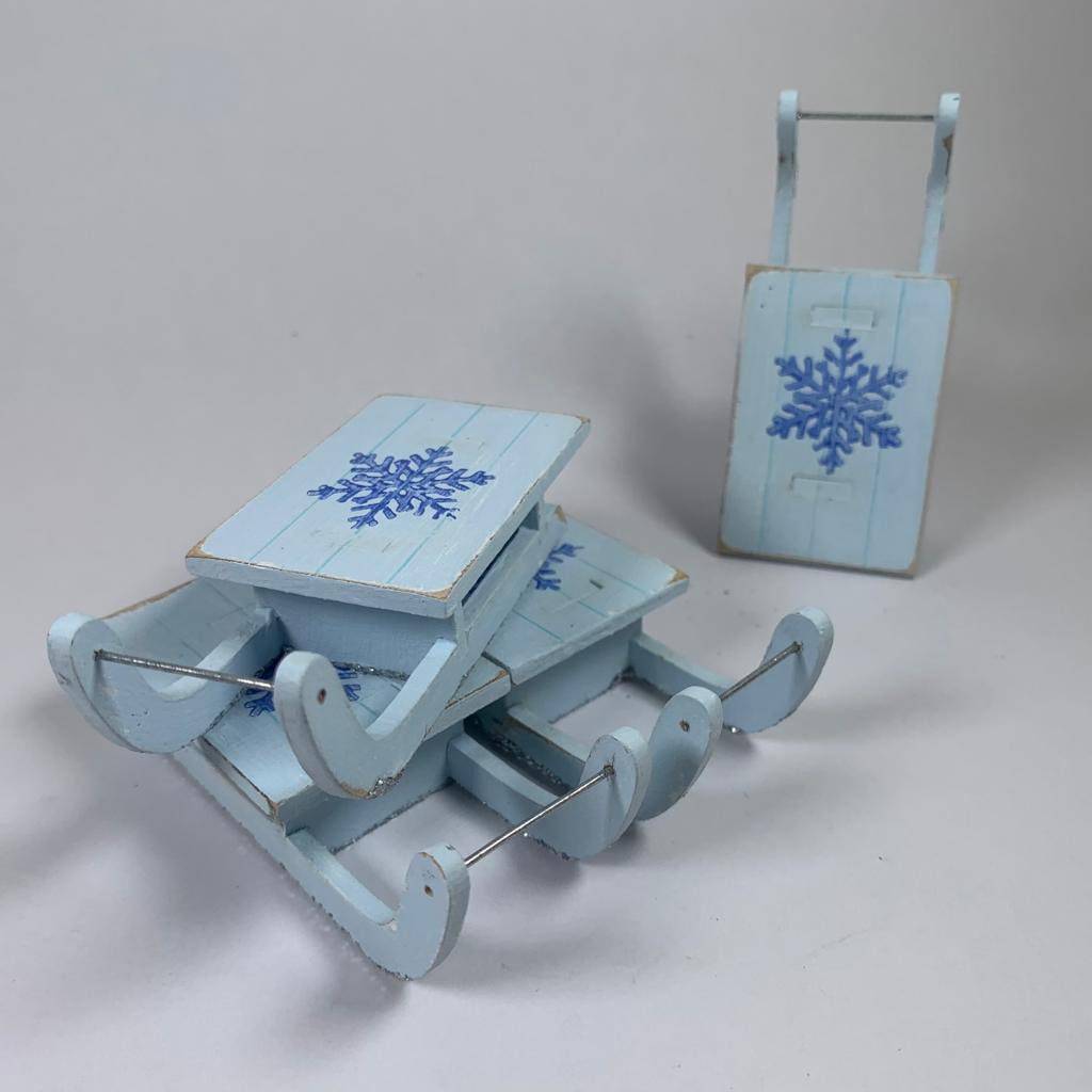 Rustic Winter Sledge Bauble - Handmade Christmas Ornament by Curious Rabbit ® - Curious Rabbit