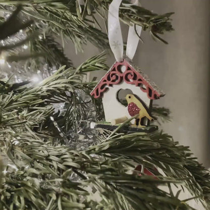 Birdhouse Bauble - Handmade Christmas Ornament by Curious Rabbit ®